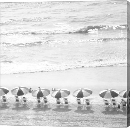 Framed Day At The Beach BW Crop Print