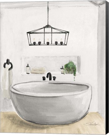 Framed Attic Bathroom II Blonde Print