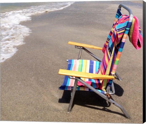 Framed Colorful Beach Chair Print