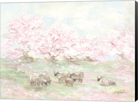 Framed Sheep in Spring Print
