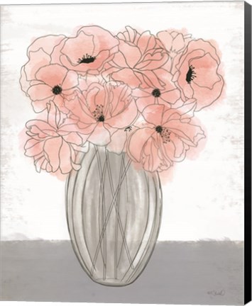 Framed Poppies in Vase Print