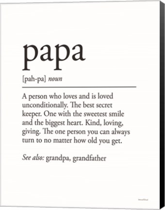 Framed Papa Definition Print