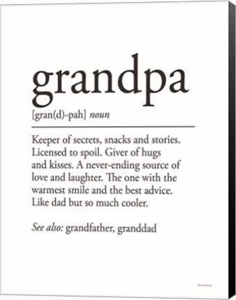 Framed Grandpa Definition 2 Print