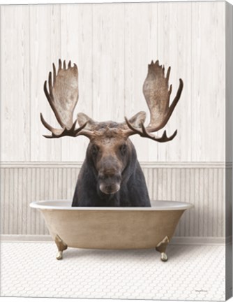 Framed Bath Time Moose Print