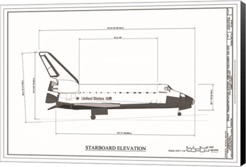 Framed Discovery Starboard Elevation Print