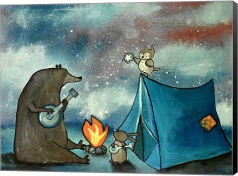 Framed Camping Friends Print