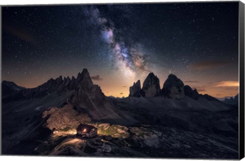 Framed Rising over Tre Cime Print