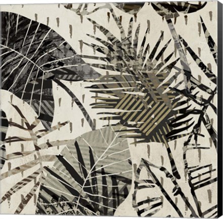 Framed Grey Palms I Print