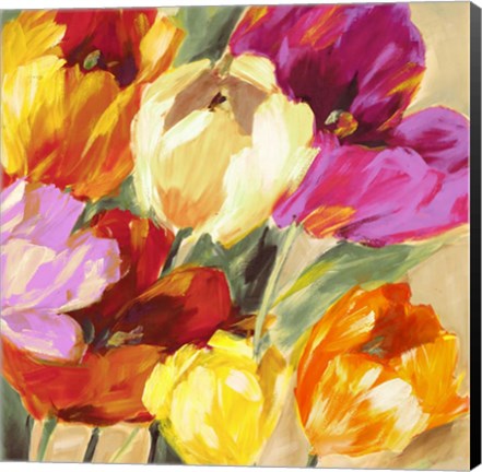 Framed Colorful Tulips II Print