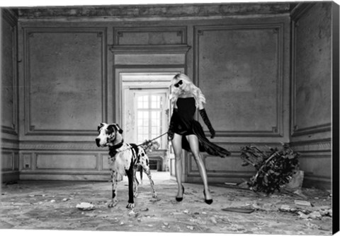 Framed Unconventional Womenscape #7, In the Palace (BW) Print