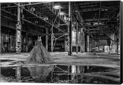 Framed Unconventional Womenscape #8, The Factory (BW) Print