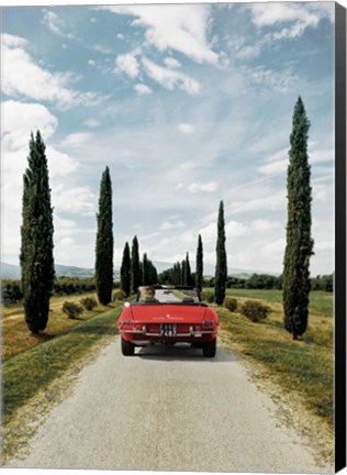 Framed Sportscar in Tuscany Print