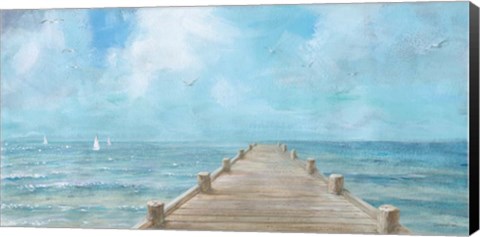 Framed Summer Dock Panorama Print