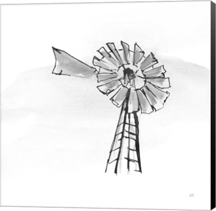 Framed Windmill VII BW Print