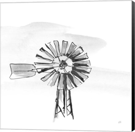 Framed Windmill VI BW Print