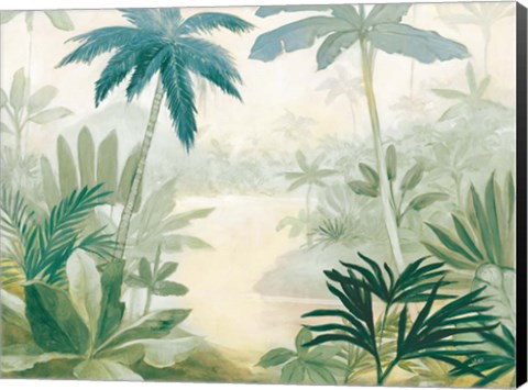 Framed Palm Lagoon Blue Print