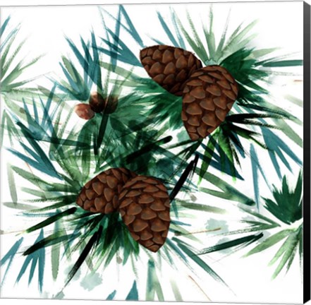 Framed Christmas Hinterland II-Pine Cones Print