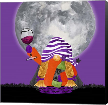 Framed Gnomes of Halloween VI-Wine Print