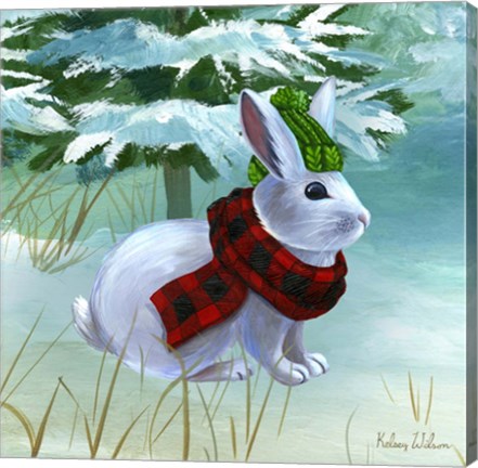 Framed Winterscape III-Rabbit Print