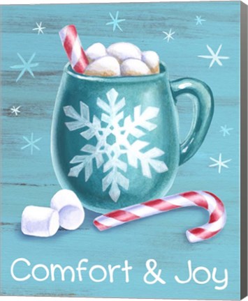 Framed Peppermint Cocoa III-Comfort &amp; Joy Print