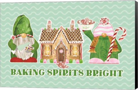 Framed Christmas Bakers II on Mint Print