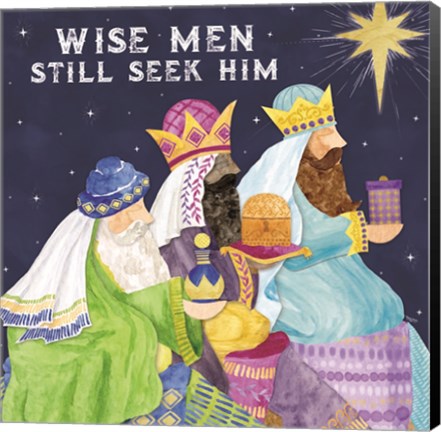 Framed Come Let Us Adore Him I-Wise Men Print