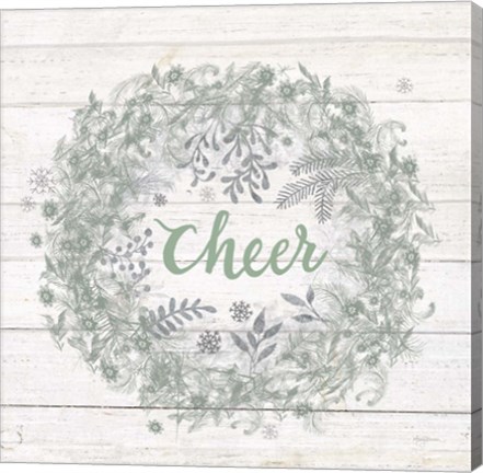 Framed Frosty Cheer Sage Silver Print