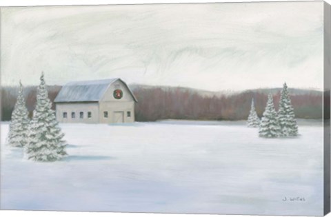 Framed Holiday Winter Barn Print