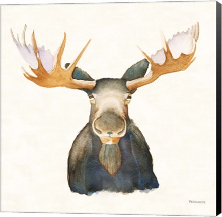 Framed Moose on Cream Print