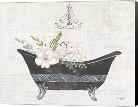 Framed Floral Bath II Print