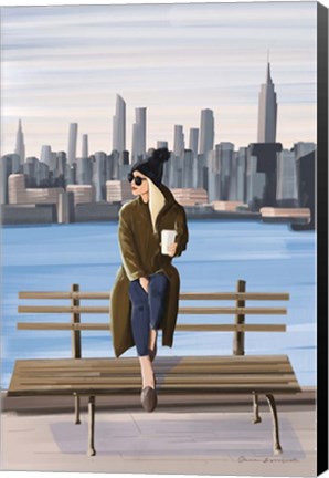 Framed Girl in New York Print