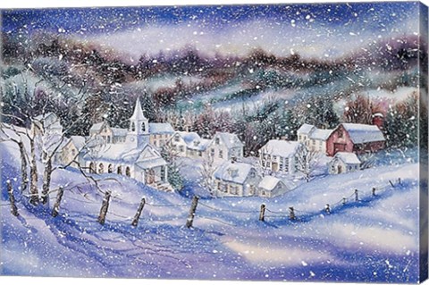 Framed Winter Village Print