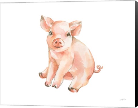 Framed Sweet Piggy Sitting Print