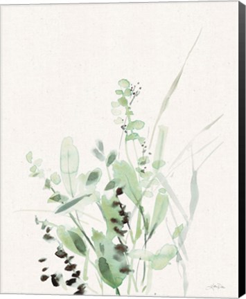 Framed Grasses II on Linen Print