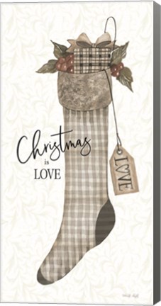 Framed Christmas is Love Stocking Print