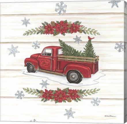 Framed Holly Berry Tree Farms Truck Print