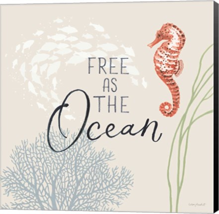 Framed Free As the Ocean IX on Sand Print
