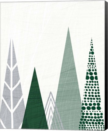 Framed Geometric Forest III Green Gray Print