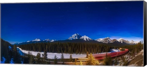 Framed Night Train in the Moonlight at Morant&#39;s Curve Print