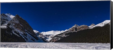 Framed Orion Setting Over Victoria Glacier Print