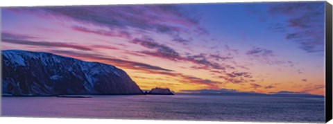 Framed Sunset Over the Sea Cliffs Of Finnkirka, Norway Print