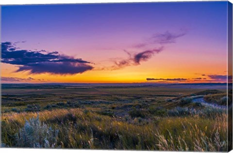 Framed Volcanic Twilight at Grasslands National Park, Canada Print