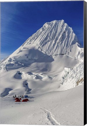 Framed Mountaineers, Alpamayo Mountain in Peru Print