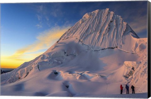 Framed Sunset on Alpamayo Mountain in the Andes Of Peru Print