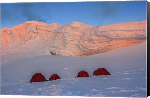 Framed Base Camp at Nevado Alpamayo &amp; Nevado Quitaraju in Peru Print