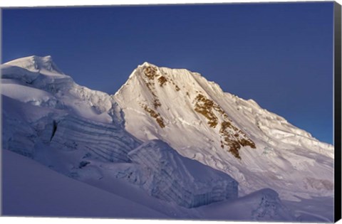 Framed Quitaraju Mountain in the Cordillera Blanca in the Andes Of Peru Print