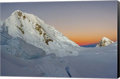 Framed Sunrise on Quitaraju Mountain, Peru Print