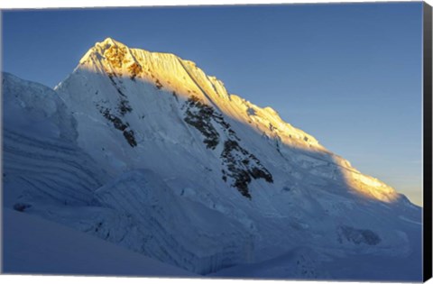 Framed Sunrise on Quitaraju Mountain in the Cordillera Blanca in the Andes Print