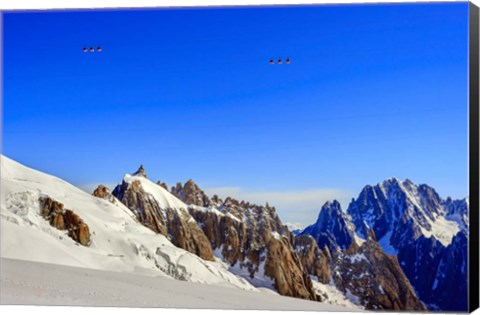 Framed Aiguille Du Plan Seen from La Vallee Blanche, France Print