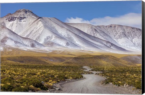 Framed Panoramic View Of the Lascar Volcano Complex in Chile Print